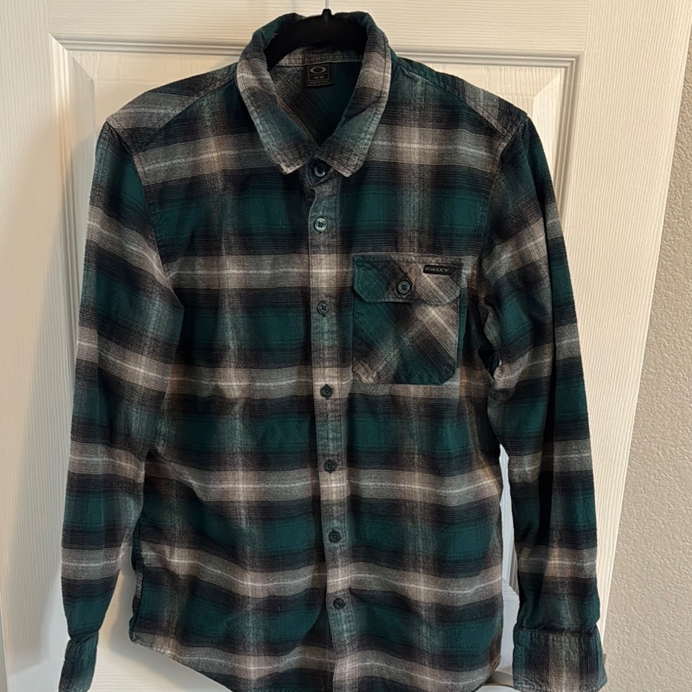 Oakley Men's Green Plaid Shirt